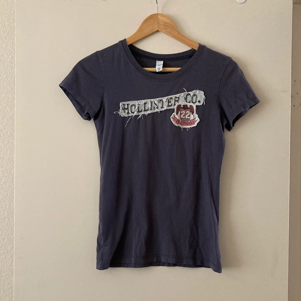 Hollister Crew Neck Logo Graphic T-Shirt - Medium